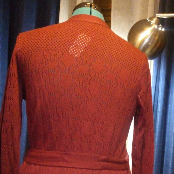 NWT Brooks Brothers Merino Wool Lace Knit Cardigan Sz M - Picture 4 of 8